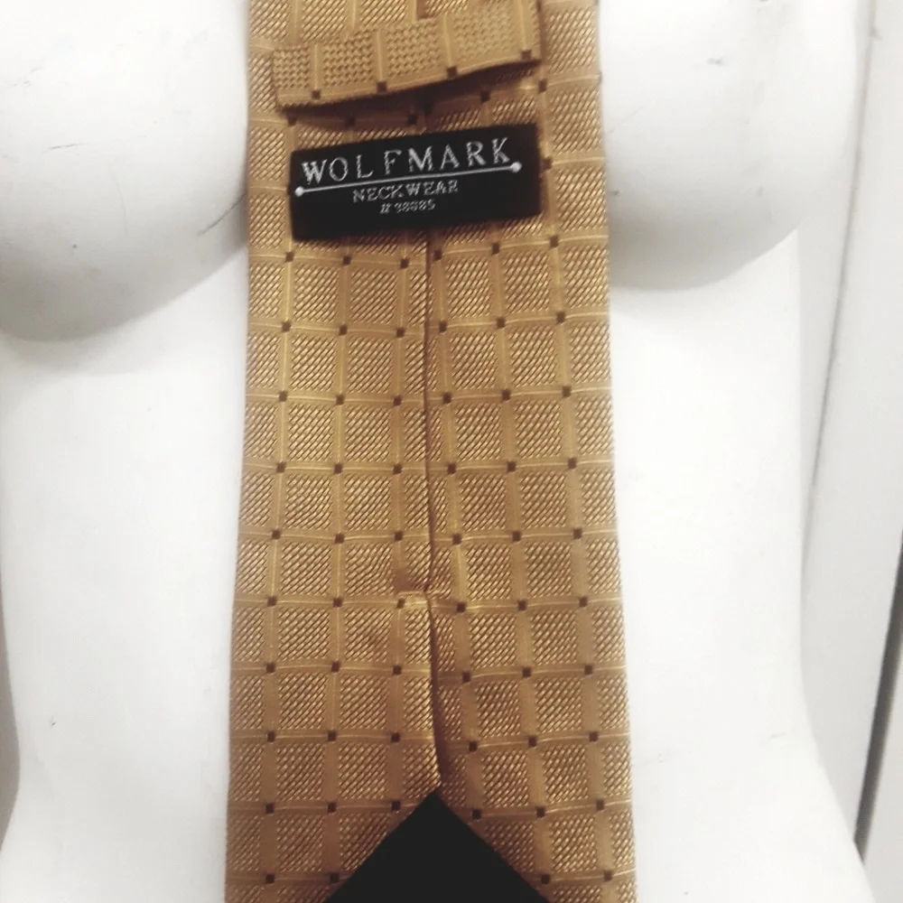 COPY - Wolfmark silk mens tie Golden brown - Picture 5 of 5